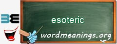 WordMeaning blackboard for esoteric